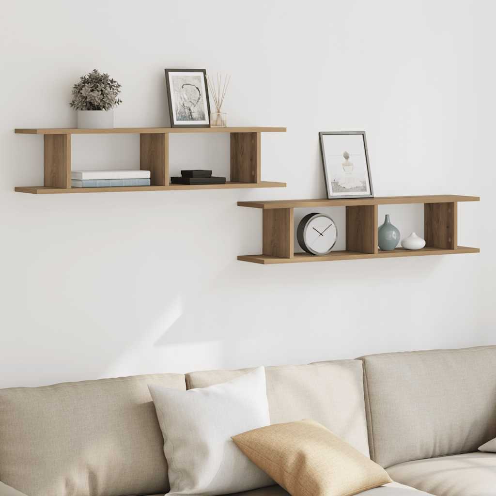 Wandregale 2er Set Eiche 90cm