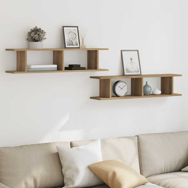 Wandregale 2er Set Eiche 90cm