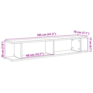 Wandregale 2er Set Altholz-Optik 105cm