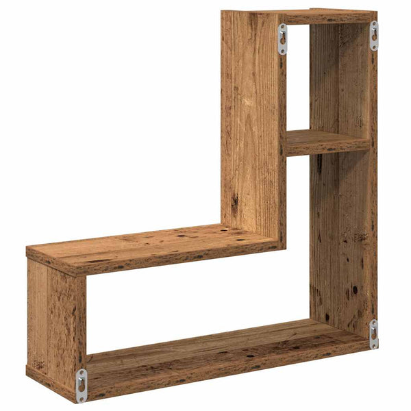 vidaXL Étagères murales 2 pcs Aspect bois de récupération 50x15x50 Bois d'ingénierie
