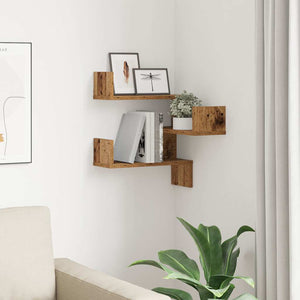 Wand-Eckregal Altholz-Optik 40 cm