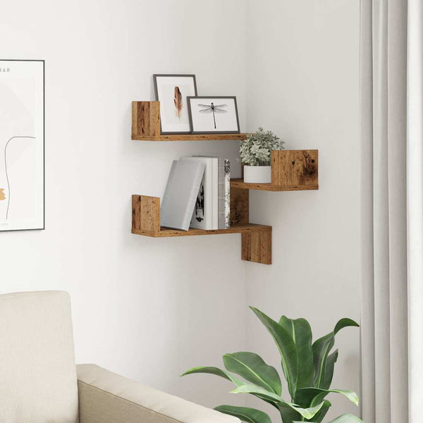 Wand-Eckregal Altholz-Optik 40 cm