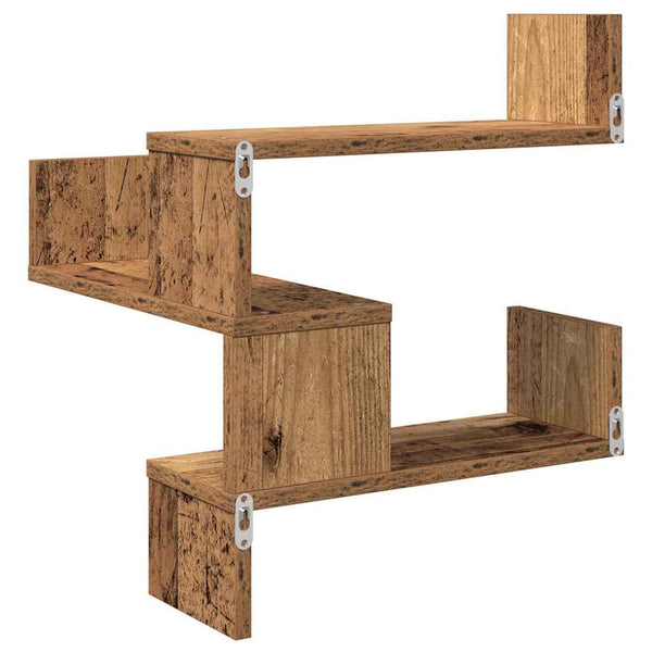 Wand-Eckregale 2er-Set Altholz-Optik