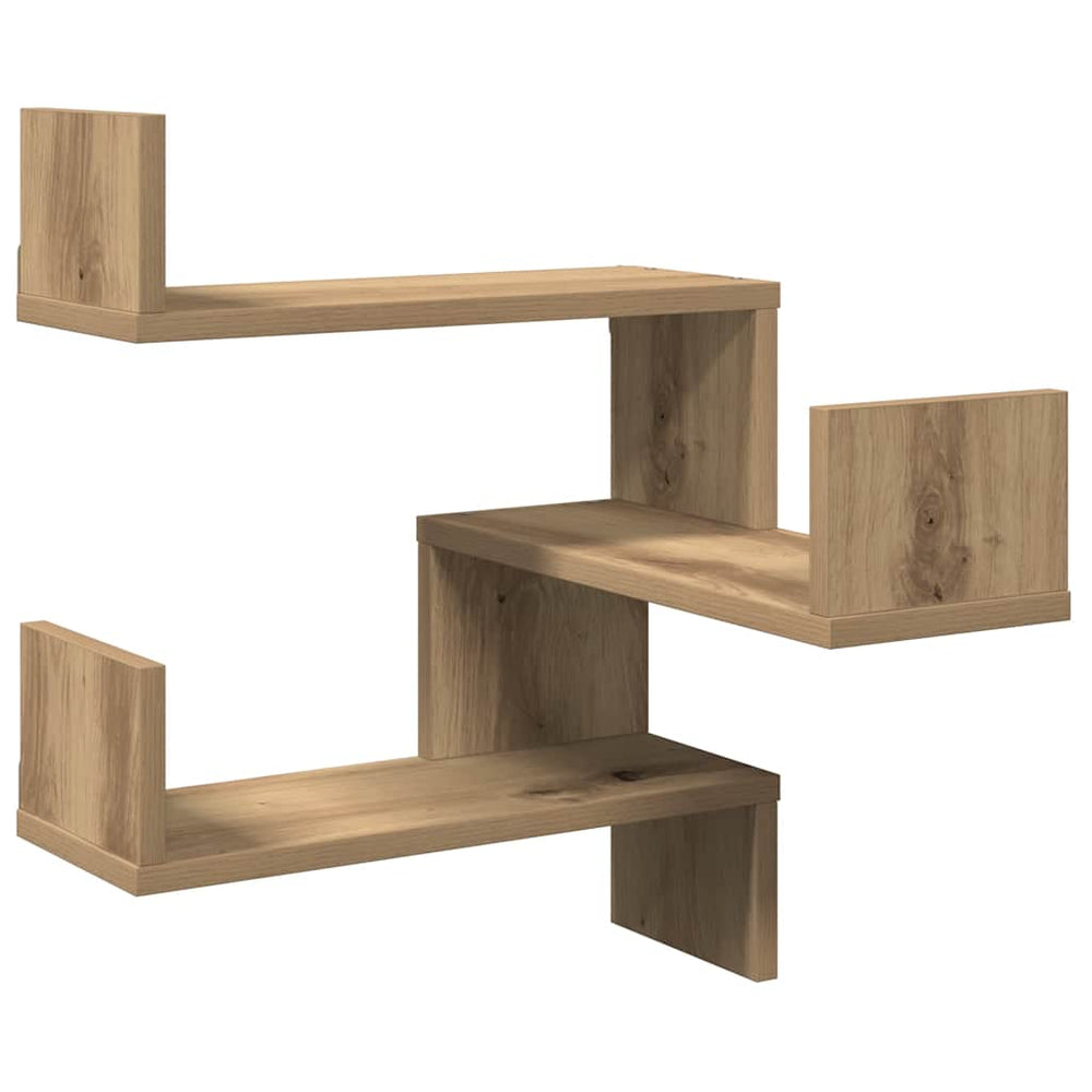 Wand-Eckregale 2er Set Artisan Eiche