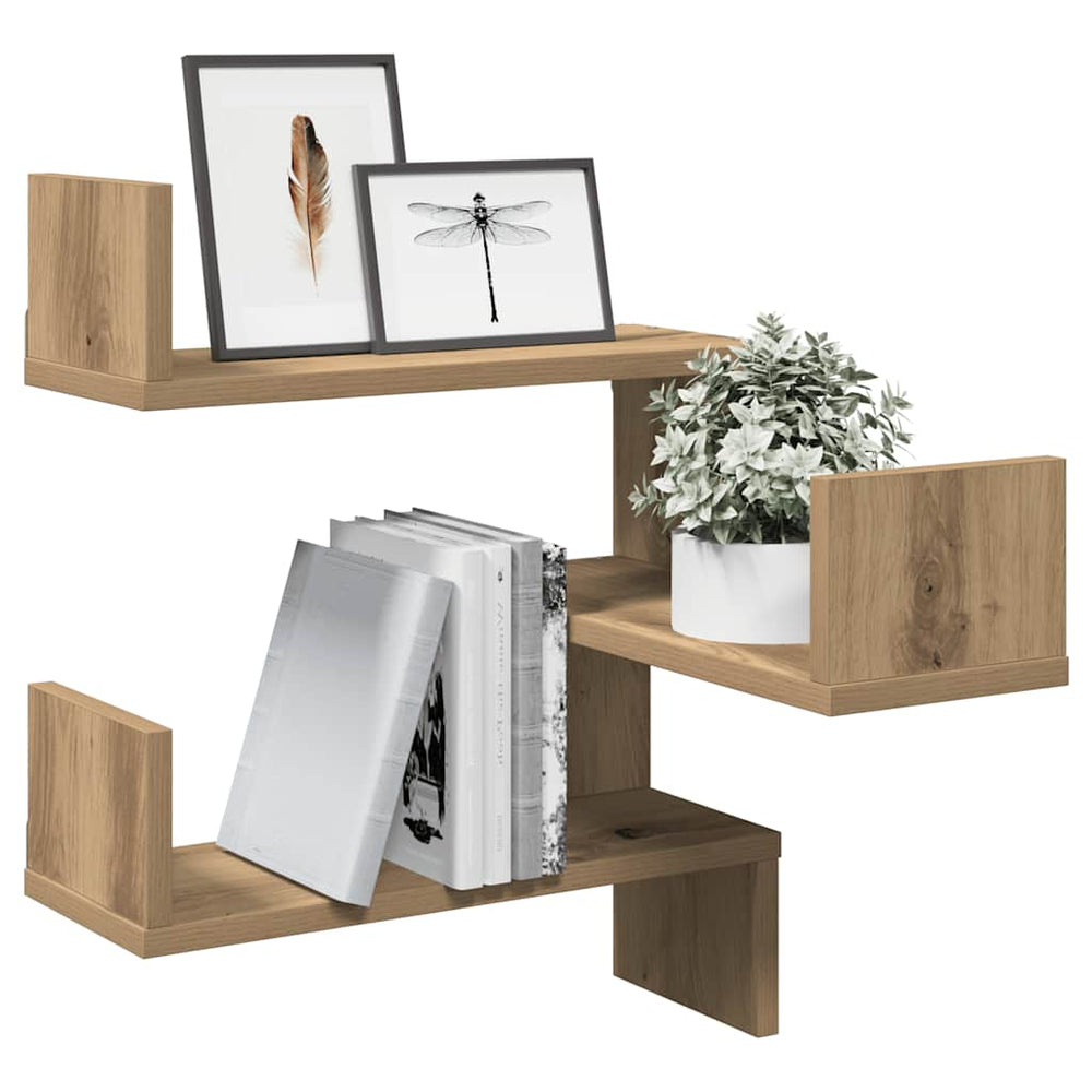 Wand-Eckregale 2er Set Artisan Eiche