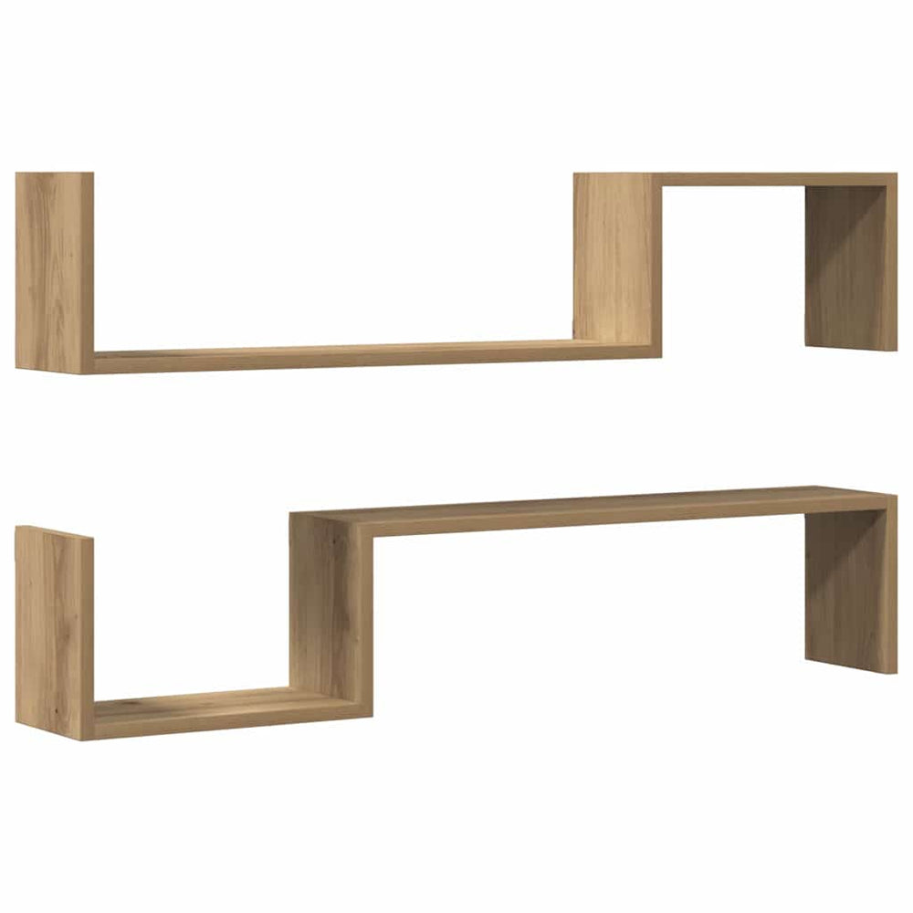 Wandregale 2er Set Artisan-Eiche 100cm