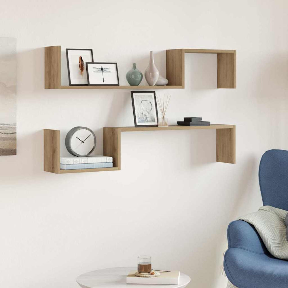 Wandregale 2er Set Artisan-Eiche 100cm