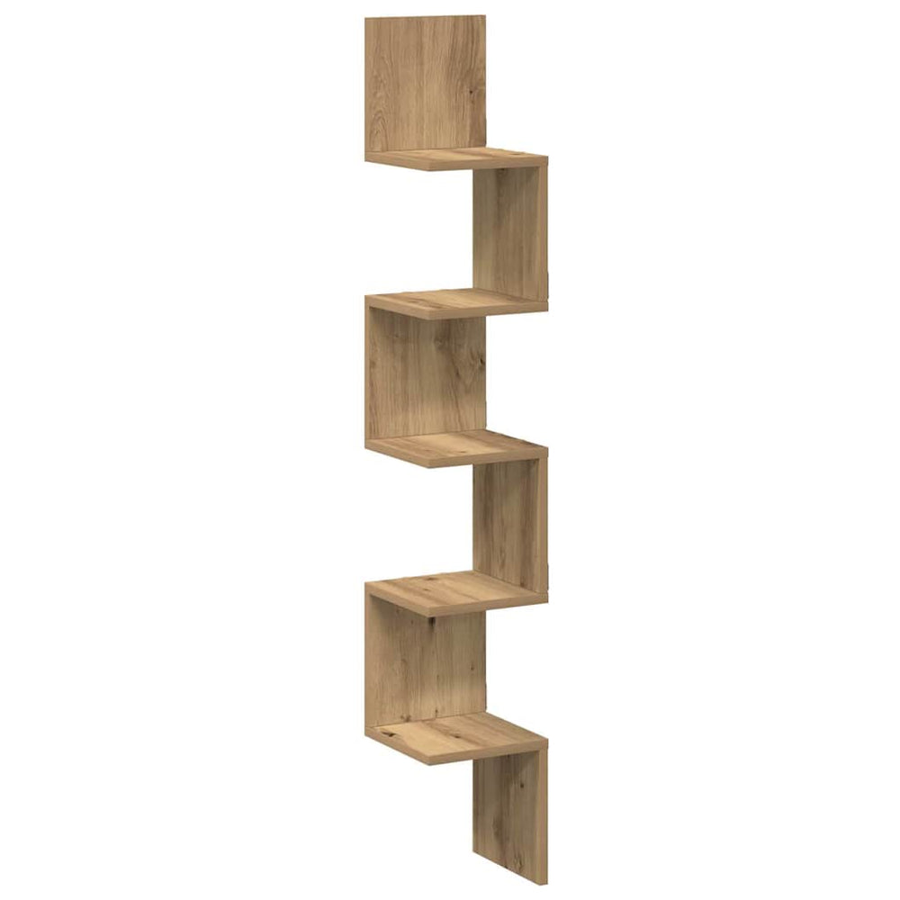 Wand-Eckregal Artisan Eiche 20x20x127,5 cm