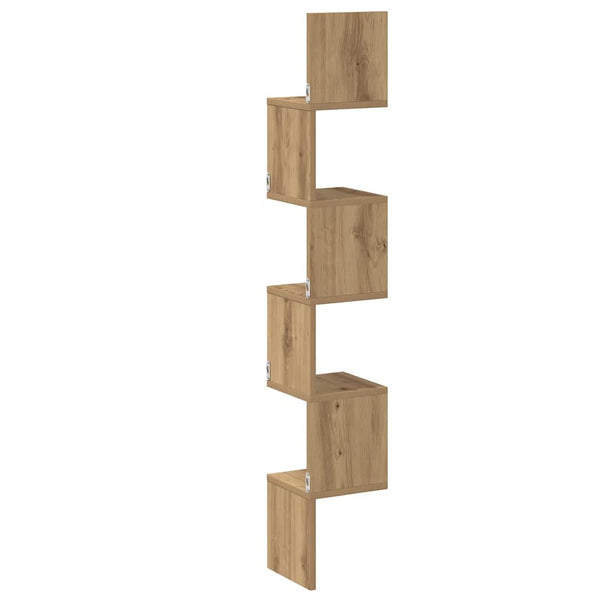 Wand-Eckregal Artisan Eiche 20x20x127,5 cm
