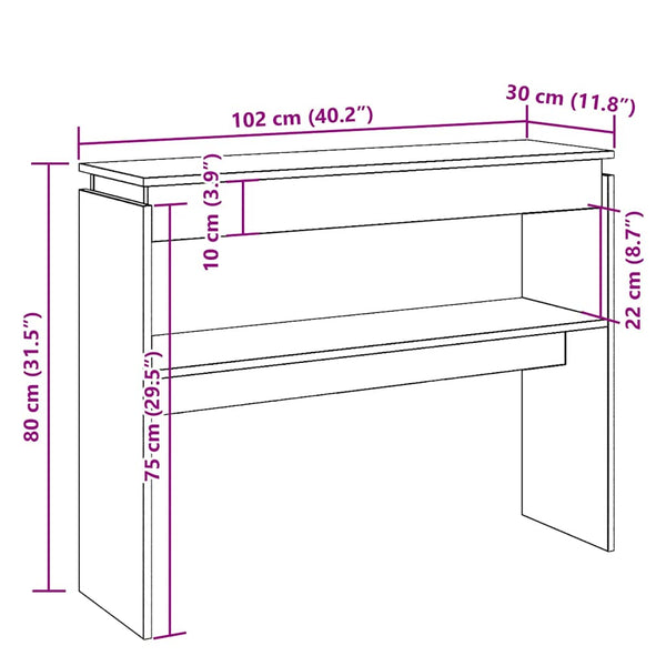 Konsolentisch Altholz-Optik 102 cm