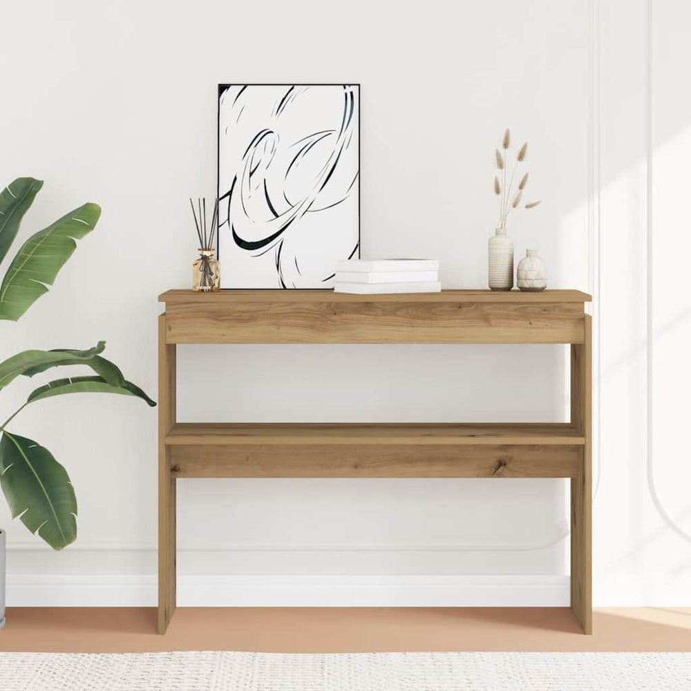 vidaXL Table console chêne Artisan 102x30x80 cm Bois d'ingénierie