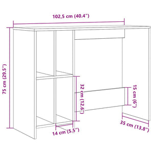 Schreibtisch Altholz-Optik, 102,5 cm