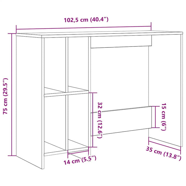 Schreibtisch Artisan Eiche 102,5 cm