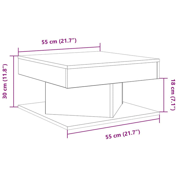 Couchtisch Altholz-Optik 55x55 cm