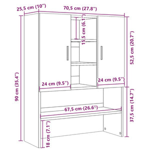 Waschmaschinenschrank Betongrau 70,5x25,5x90 cm