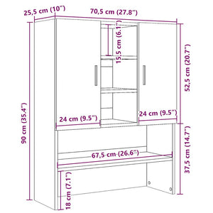 Waschmaschinenschrank Altholz-Optik 90cm