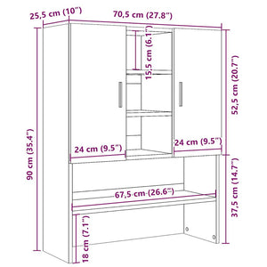 Waschmaschinenschrank Artisan Eiche 70,5x25,5x90 cm