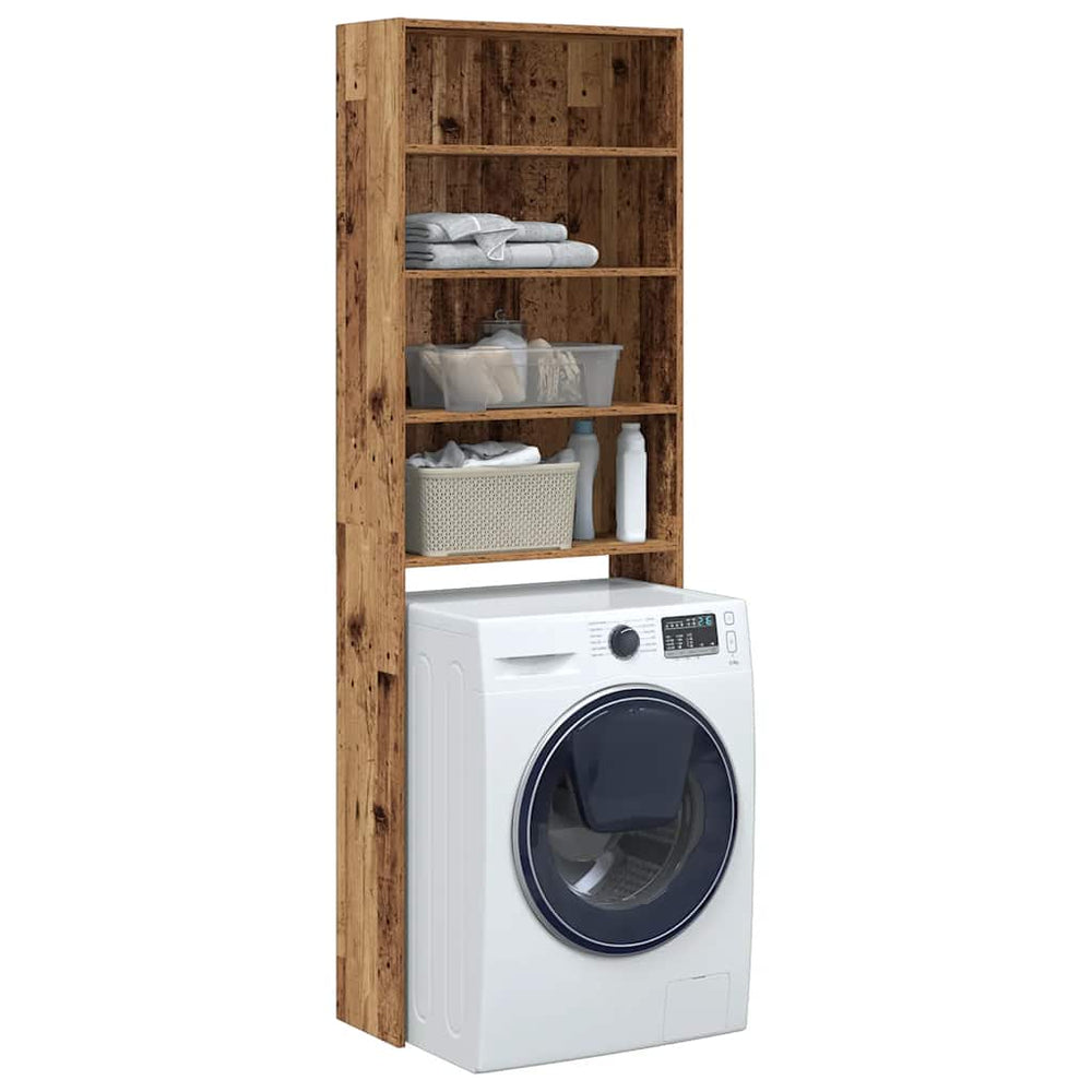 vidaXL Washing Machine Shelf Reclaimed Wood Look 64x24x190 cm