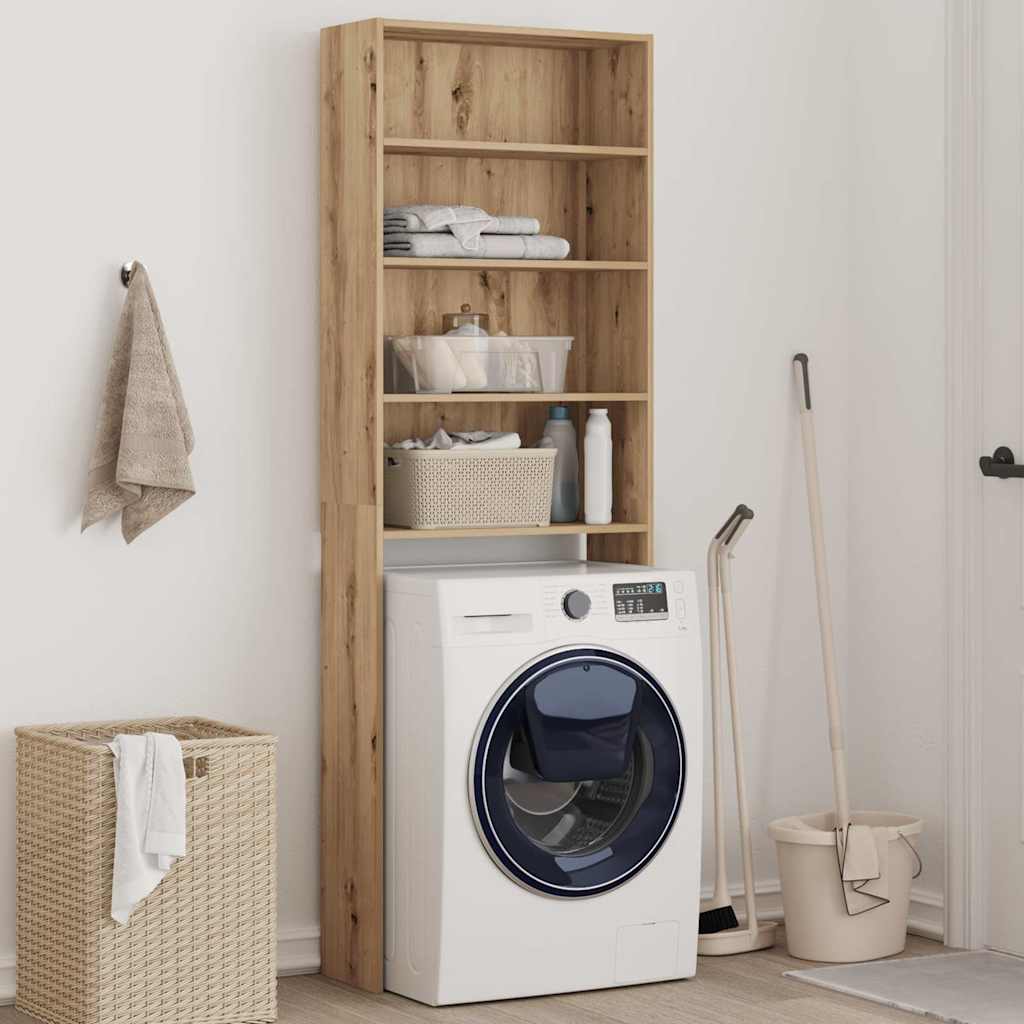 Waschmaschinenregal Artisan Eiche 64x24x190 cm