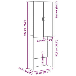 Waschmaschinenschrank Altholz-Optik 64x25,5x190 cm
