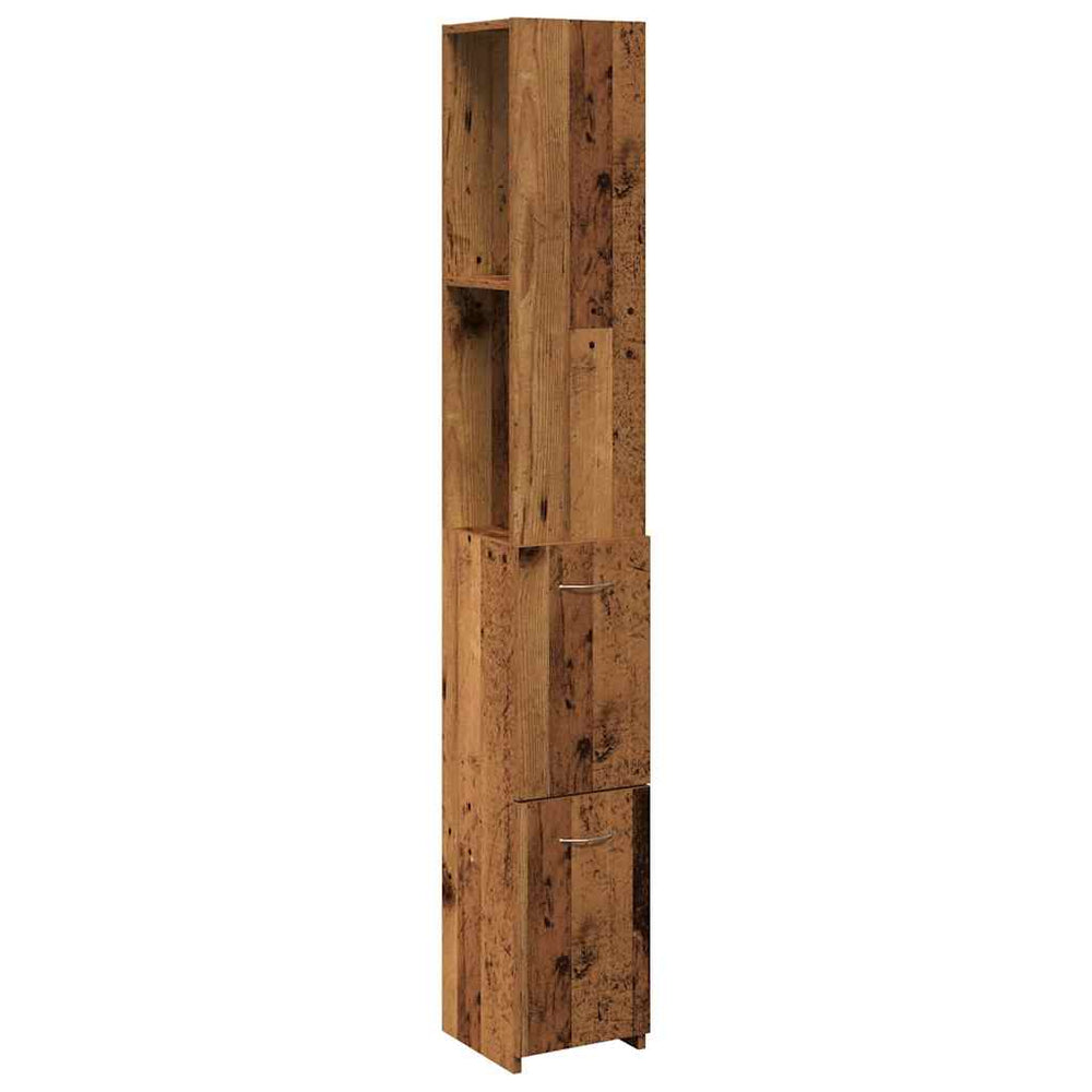 Badezimmerschrank Altholz-Optik 25x25x170 cm