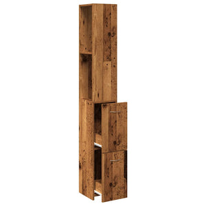 Badezimmerschrank Altholz-Optik 25x25x170 cm