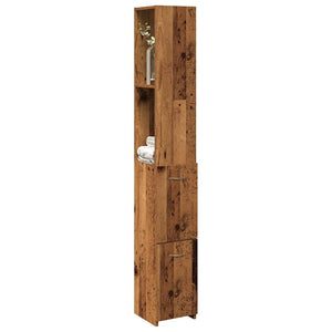 Badezimmerschrank Altholz-Optik 25x25x170 cm