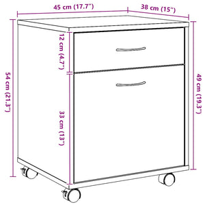Rollcontainer Artisan Eiche 45x38x54 cm