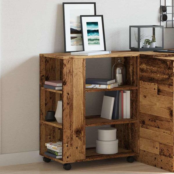 Rollcontainer Altholz-Optik 60x35x75 cm