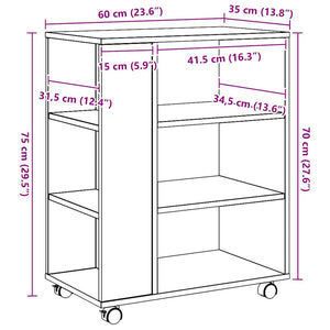 Rollcontainer Artisan Eiche 60x35x75 cm