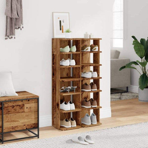 Schuhschränke im Altholz-Design, 2er Set