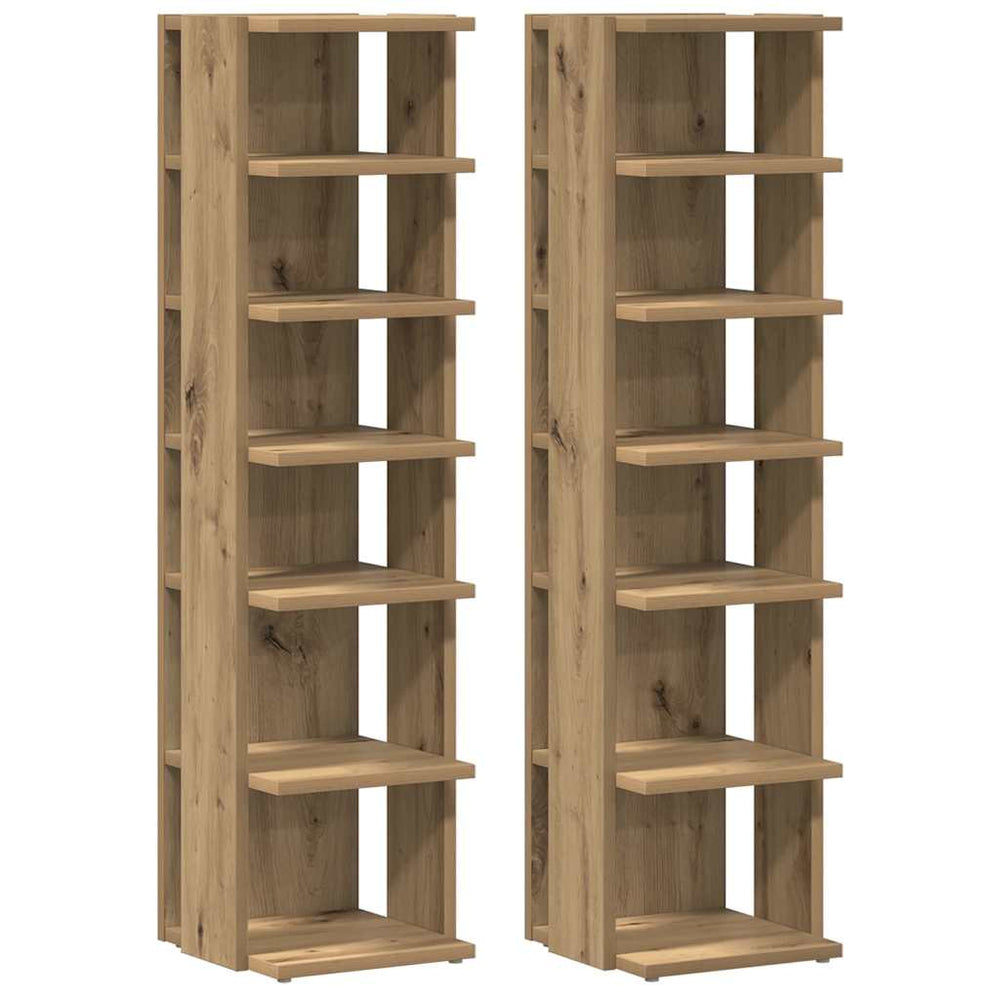 vidaXL Armoires à chaussures 2 pcs Chêne artisan 28x27x102 cm Bois d'ingénierie