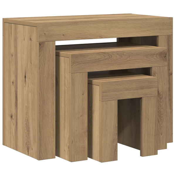 Satztische 3er Set Artisan Eiche