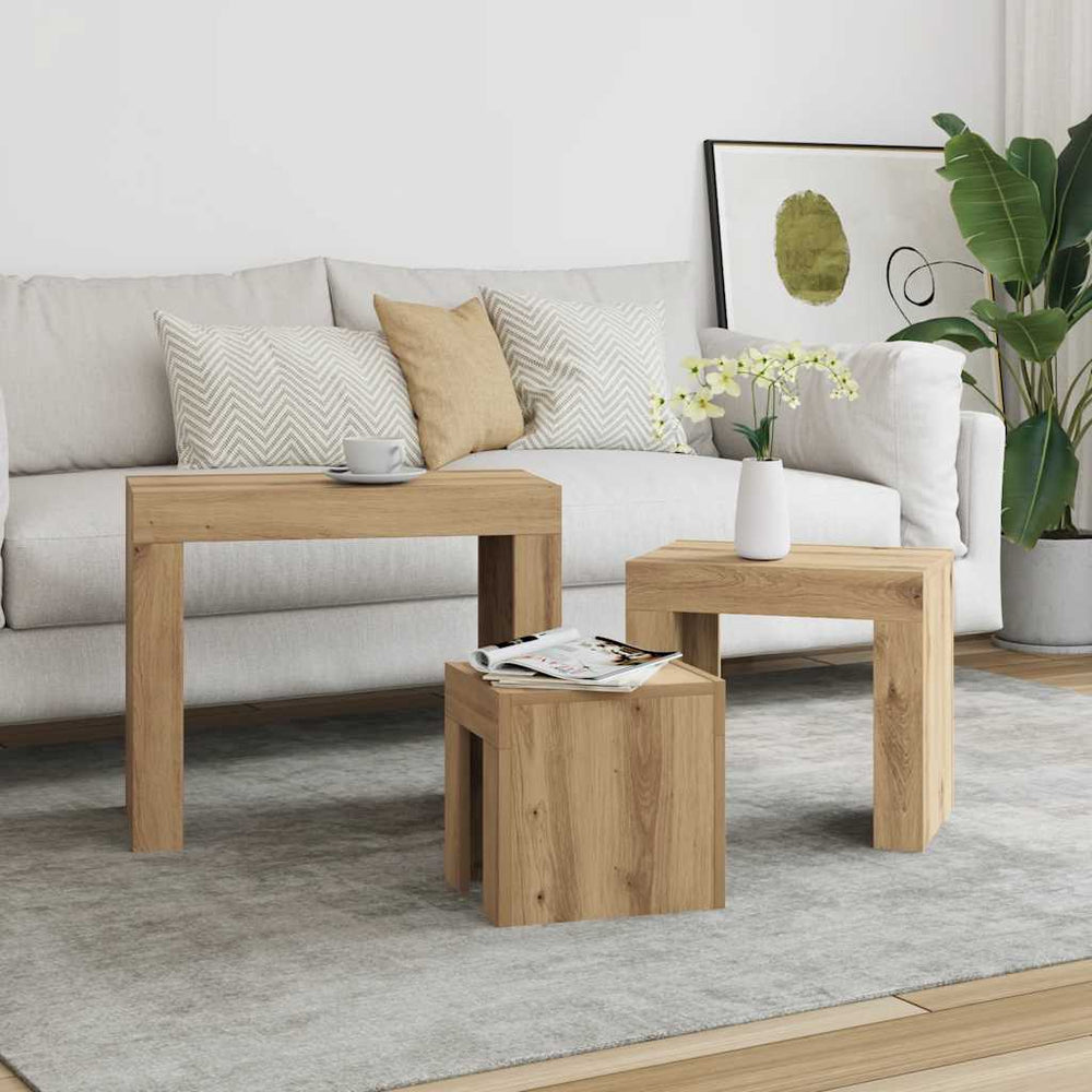 Satztische 3er Set Artisan Eiche