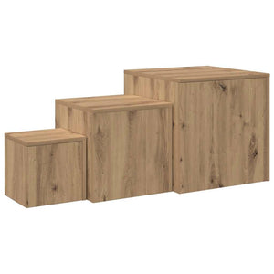 3er Set Beistelltische Artisan Eiche