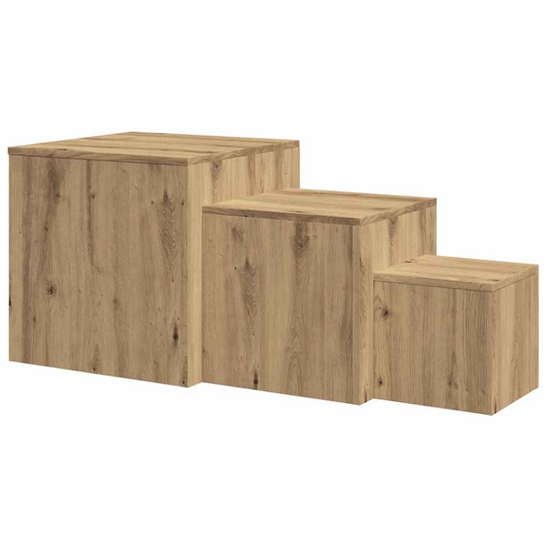 3er Set Beistelltische Artisan Eiche
