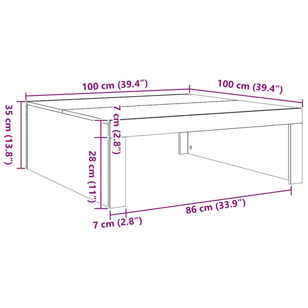 Couchtisch Artisan Eiche 100x100 cm