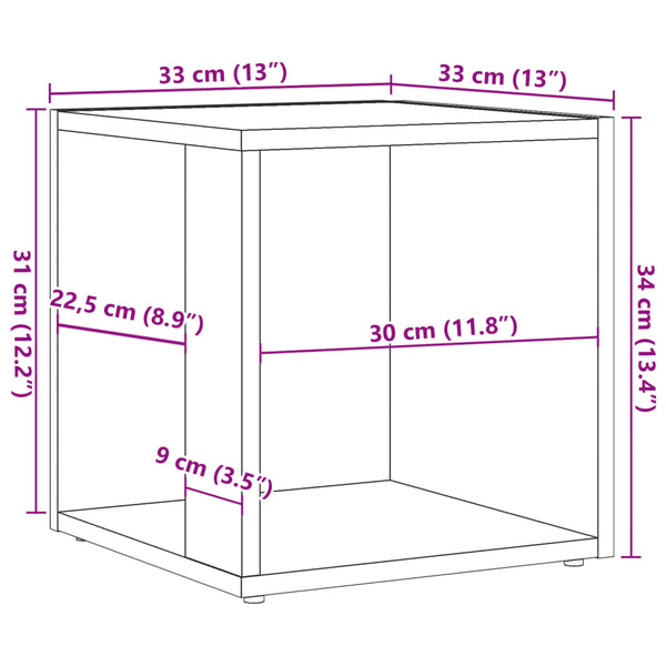 Beistelltisch Altholz-Optik 33x33 cm