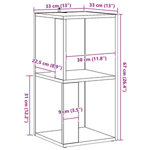 vidaXL Étagère d'angle Chêne Artisan 33x33x67 cm Bois d'ingénierie