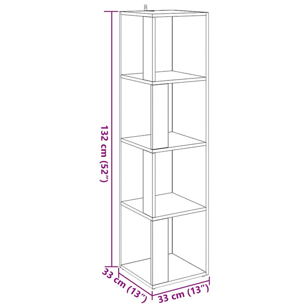 vidaXL Étagère d'angle chêne artisan 33x33x132 cm bois d'ingénierie