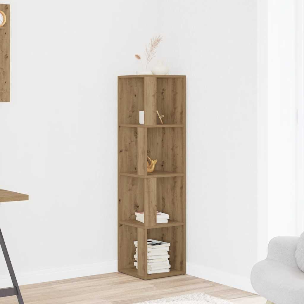 vidaXL Étagère d'angle chêne artisan 33x33x132 cm bois d'ingénierie