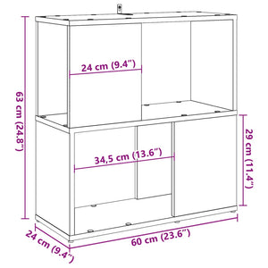 Bücherregal Altholz-Optik 60 cm