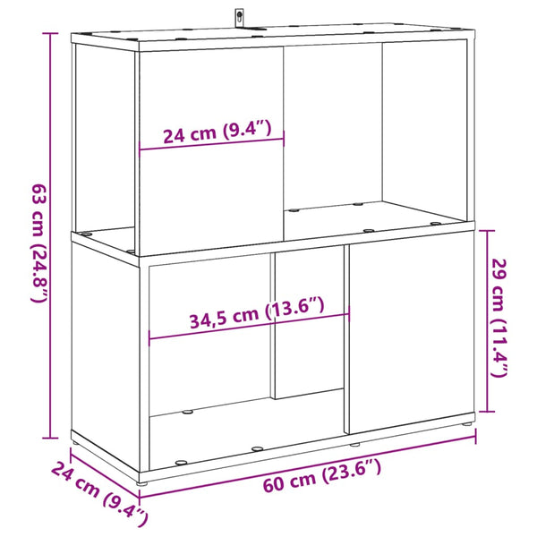 Bücherregal Altholz-Optik 60 cm