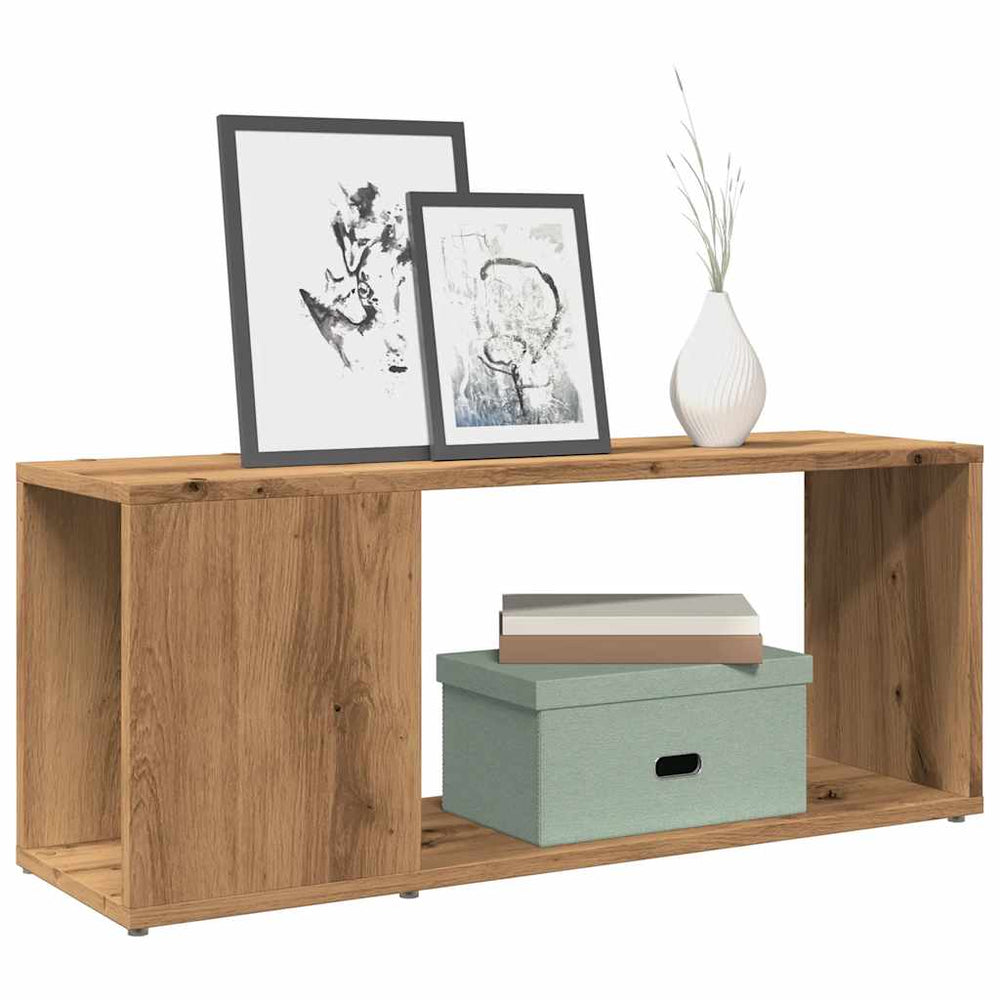 vidaXL Meuble TV chêne artisanal 80x24x32 cm en bois d'ingénierie