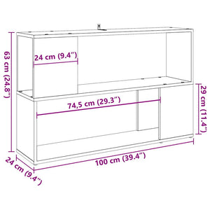 Bücherregal Altholz-Optik 100 cm