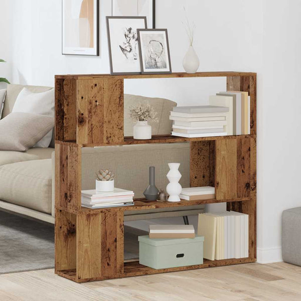 Bücherregal Raumteiler Altholz-Optik 100x94 cm