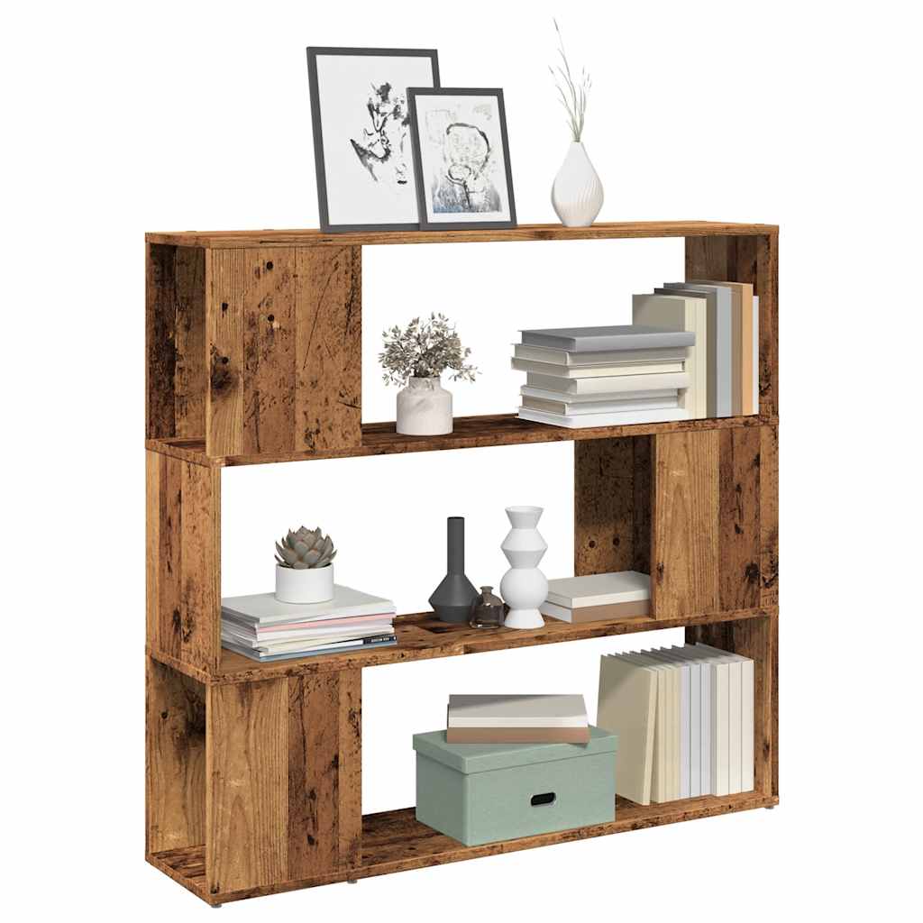 Bücherregal Raumteiler Altholz-Optik 100x94 cm