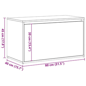 Flurbank mit Schublade, Altholz-Optik 80 cm