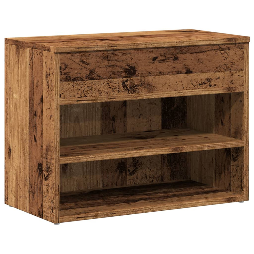 vidaXL Banc à chaussures aspect bois de récupération 60x30x45 cm Bois d'ingénierie