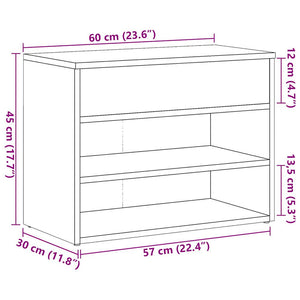 Schuhbank Altholz-Optik 60 cm